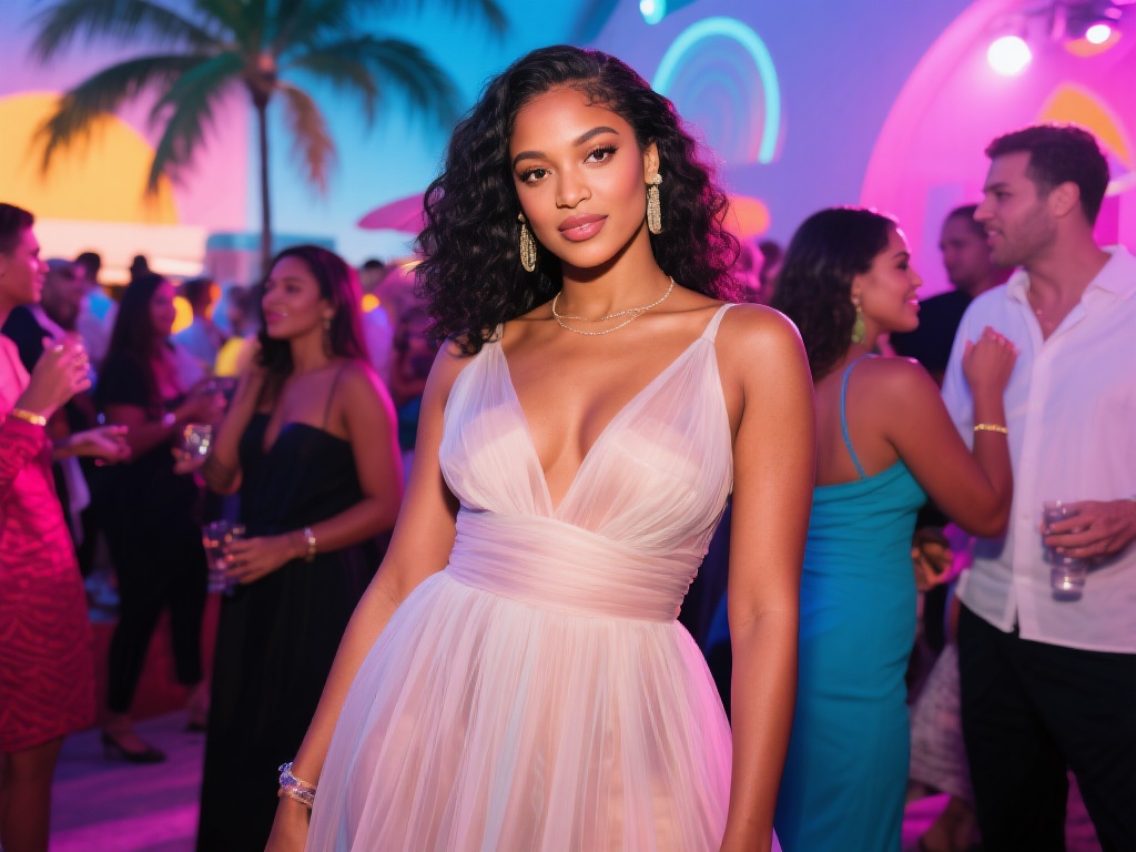 阿耶莎晒迈阿密生日派对照,库里格林温馨同框 在迈阿密派对的照片中,阿耶莎所穿的裙子也